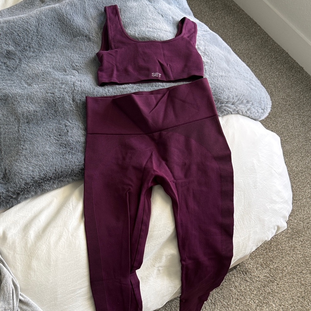 SET Active Seamless Leggings & Sports Bra in Plum
